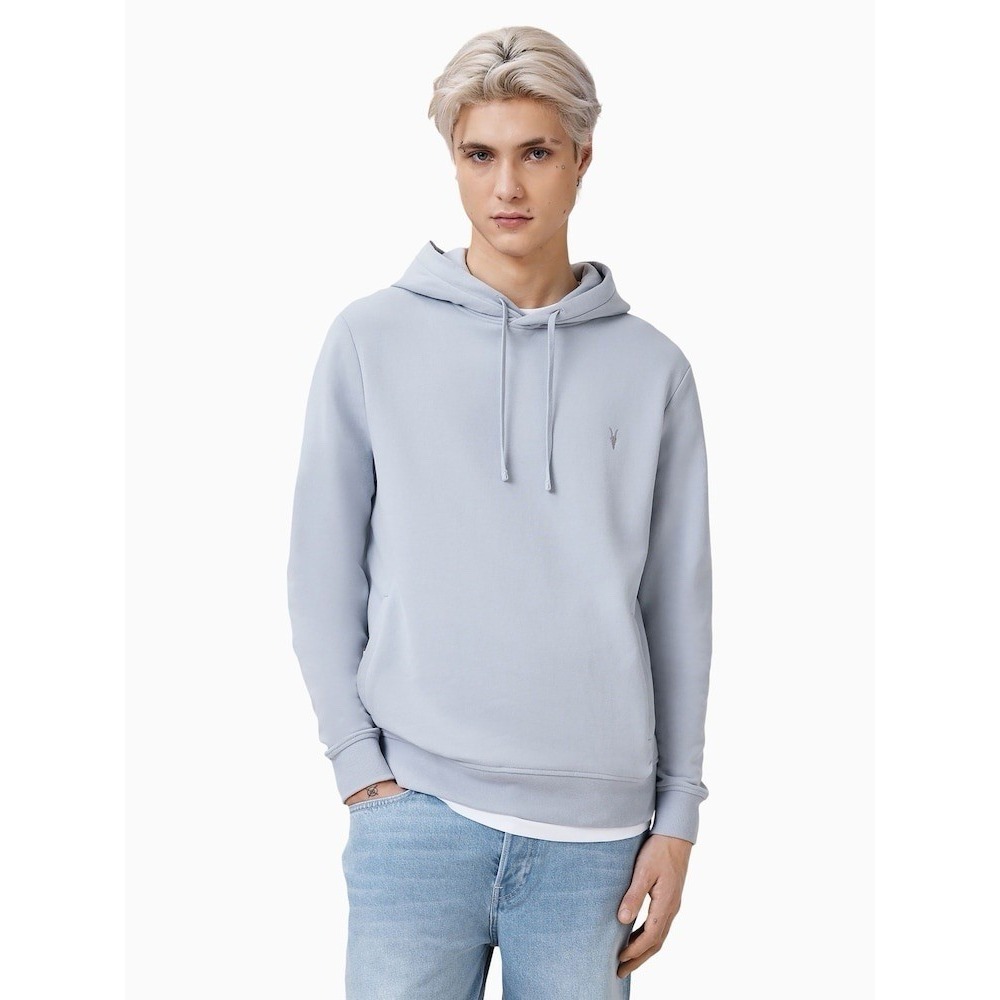 AllSaints Men's Raven OTH Hoodie Blue Large 100% Cotton Preppy Streetwear